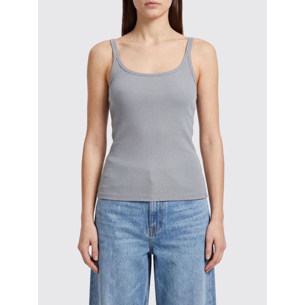 Msgm Slim Fit Viscose Top With Thin Straps And Round Neck